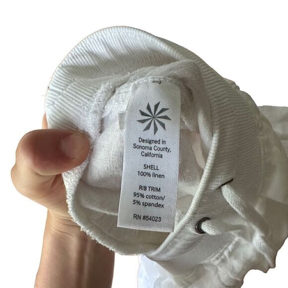 Athleta white linen joggers size 8 - Picture 5 of 5